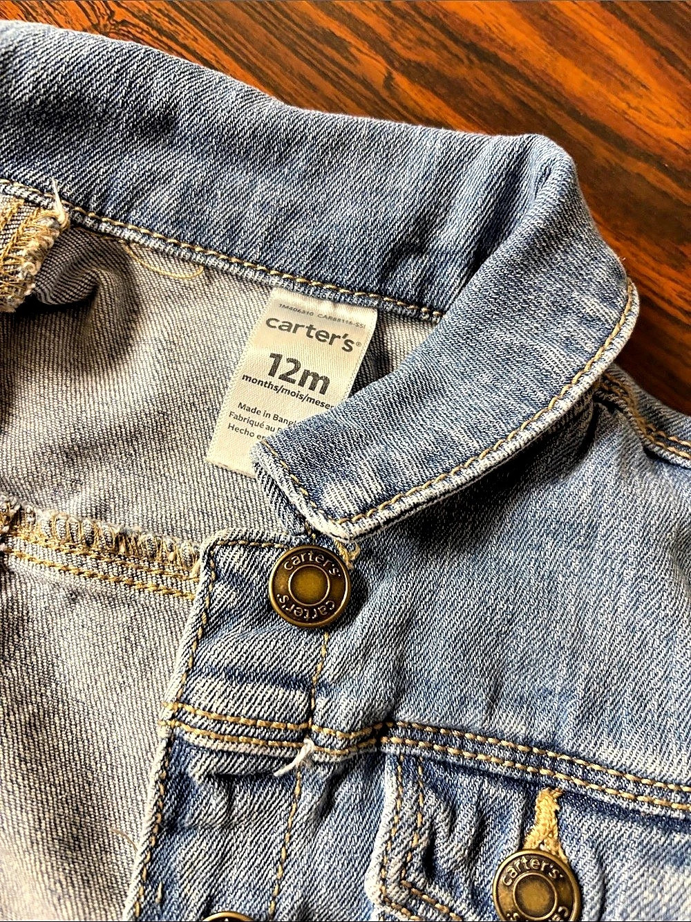 Carter's - Baby Denim Jacket Blue Size 12M - Fall Toddler Clothes Under $20 - Picture 5 of 5